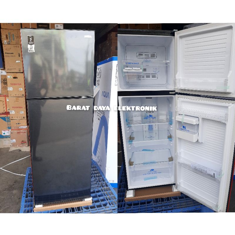 Kulkas Aqua 2 Pintu Jumbo [220 L] AQR-D270 Tanpa Bunga Es Low Watt