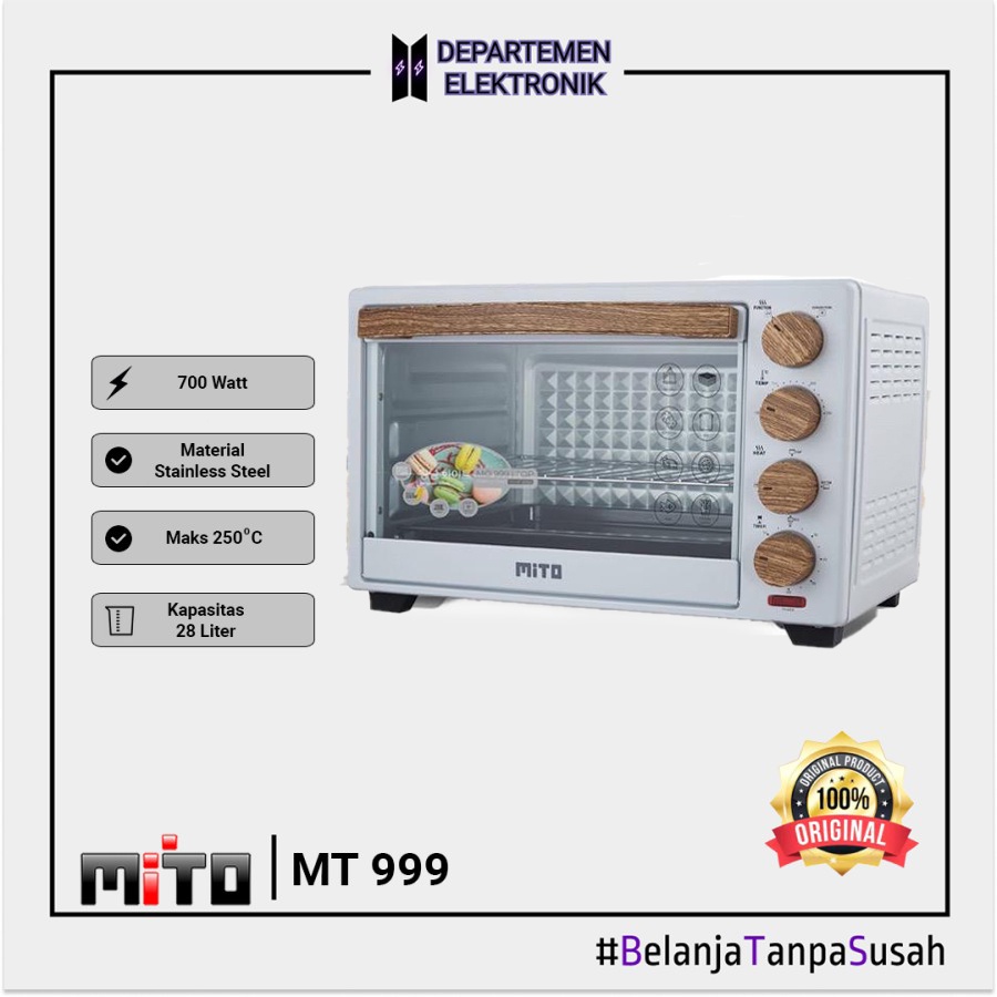 Oven Listrik Mito MO-999 MO 999 TOP 28 Liter Silver MURAH BANGET / GARANSI RESMI