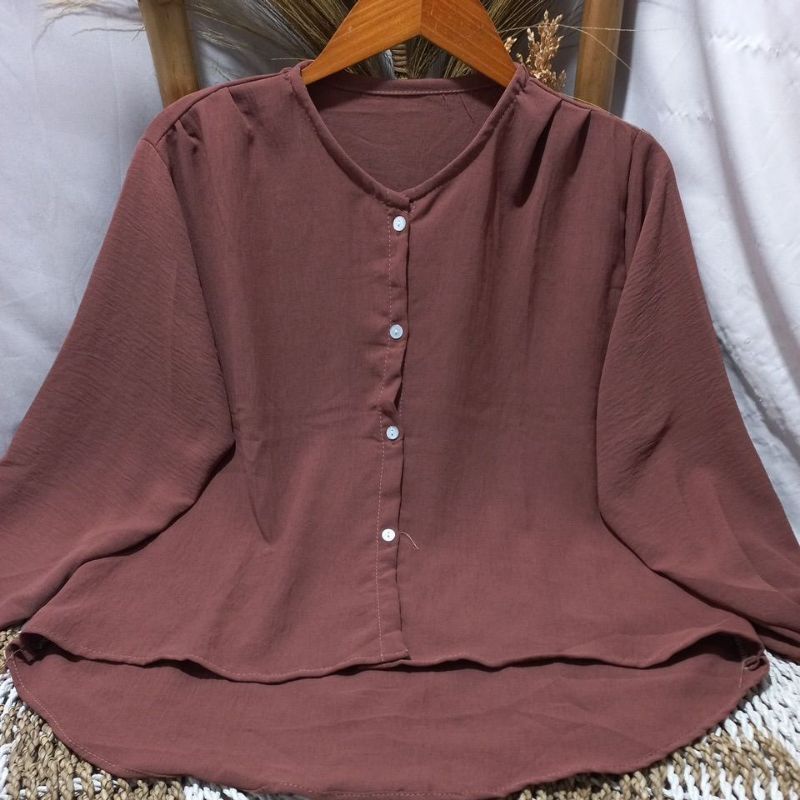 KYAMA BLOUSE CRINKLE AIRFLOW//ATASAN WANITA CRINKLE AIRFLOW