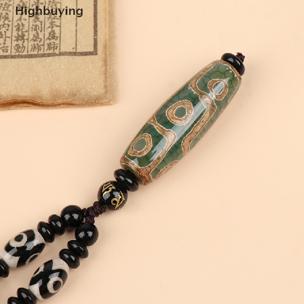 Hbid Sembilan Mata Tibet Dzi Liontin Choker Nacklace Natural Tibet Bead Hadiah Keberuntungan Glory