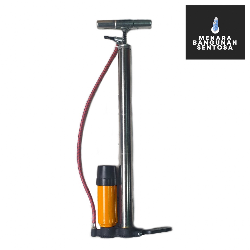 Pompa Angin Manual Tabung + Meter / Sepeda - Motor - Ban - Roda