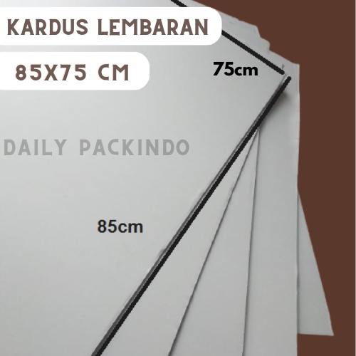 

Lembaran Kardus/Dus/CardBoard/Papper/Corrugated/Sheet White Kraft Putih Polos Ukuran 85X75 Cm B Flute Tebal 3 Mm