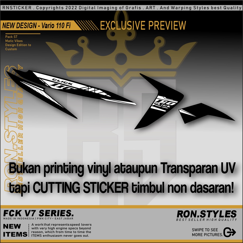 V7 Cutting Striping Vario 110 fi Stiker Vario 110 fi Striping Variasi Vario old new design copy transparan mode