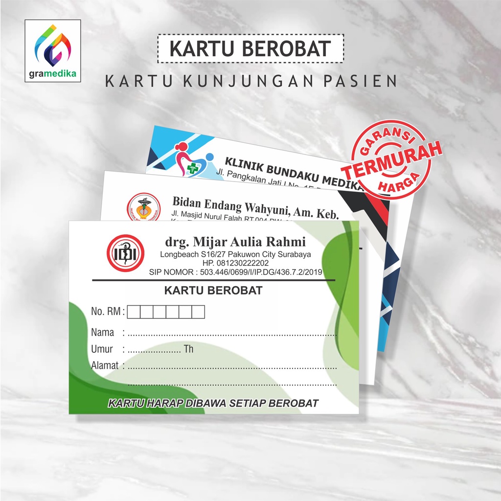 

CETAK KARTU BEROBAT / KARTU KUNJUNGAN PASIEN CUSTOM