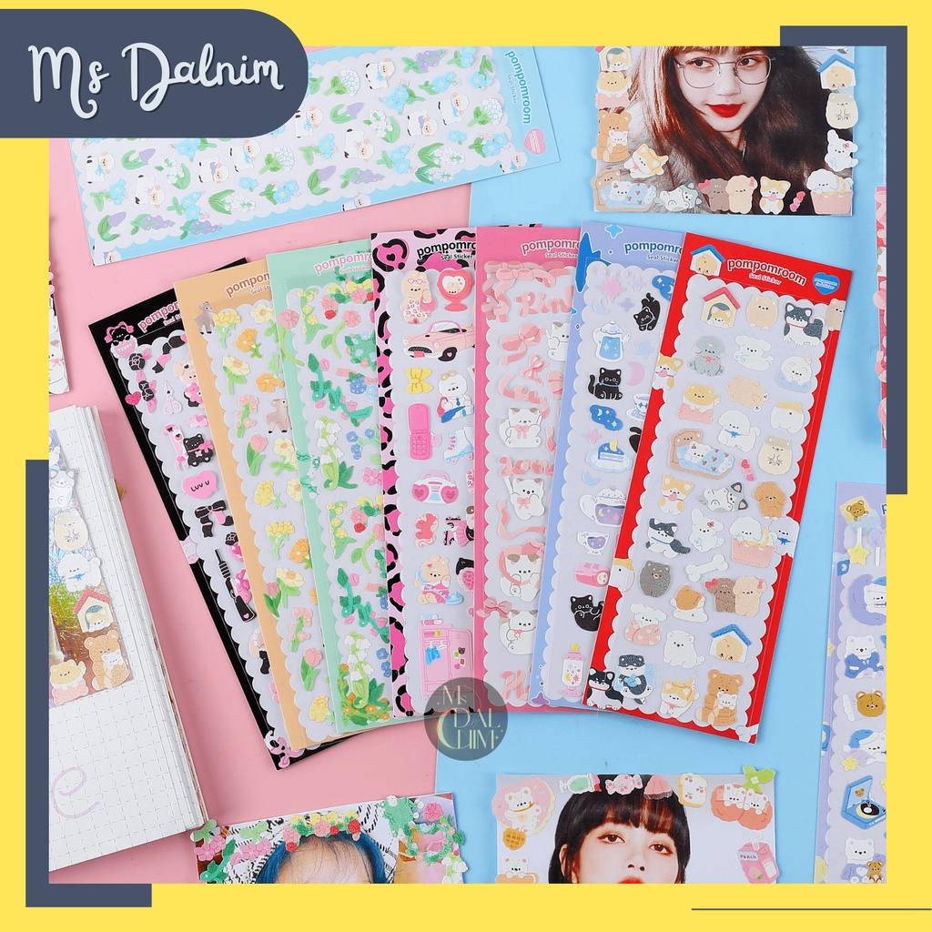 

Stiker Hewan Kartun Lucu Aesthetic Korea Anti Air Glitter Mengkilap Hologram Cute Deco Sticker Gliter Pompomroom Bear Cat Flower Dekorasi Journal Diary Bujo Photocard PC Holder Decor HP Kpop Toploader Cahol DIY Planner Scrapbook Craft [ST133]
