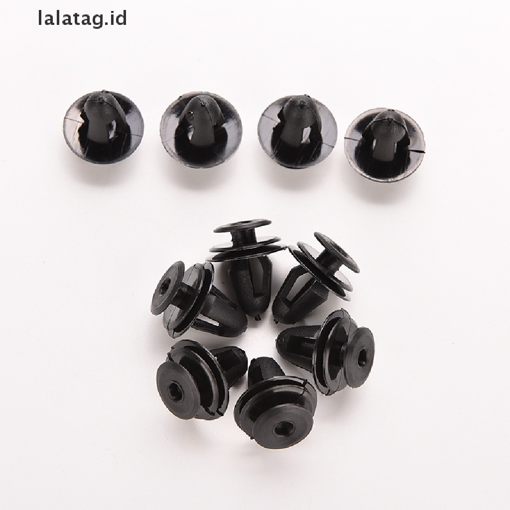 [lalatag] 10pcs Hitam Kendaraan Mobil Lubang 8mm Paku Keling Plastik Pengikat Klip Pintu [ID]