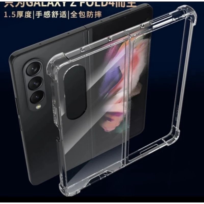 Case Samsung Galaxy Z Fold 4 Fold4 5G Casing PC Clear Hard Airbag Shockproof PC Anti Shock