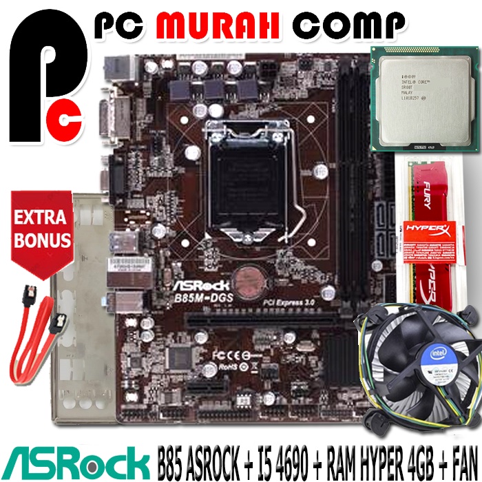 Paket Mainboard Intel LGA 1150 B85M ONBOARD