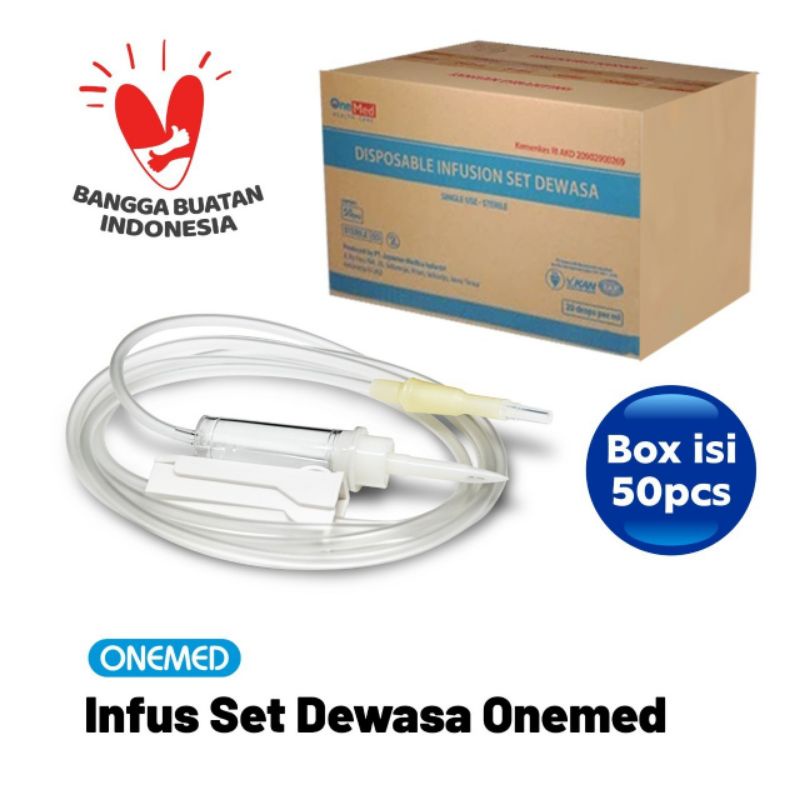 Infus Set Dewasa Box isi 50pcs OneMed OJB