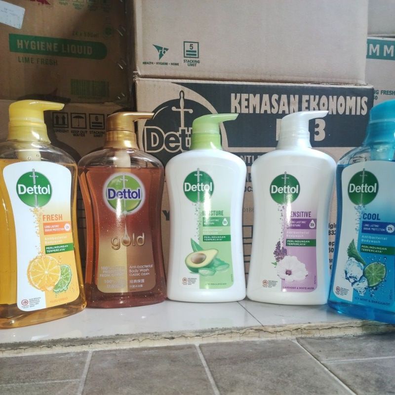 Dettol Bodywash random Aloevera,fress, sensitif,gold dan cool 625g