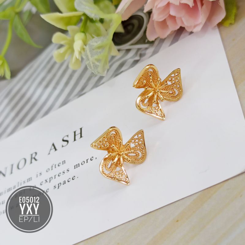 Anting yaxiya tusuk bunga kincir angin gold E05012