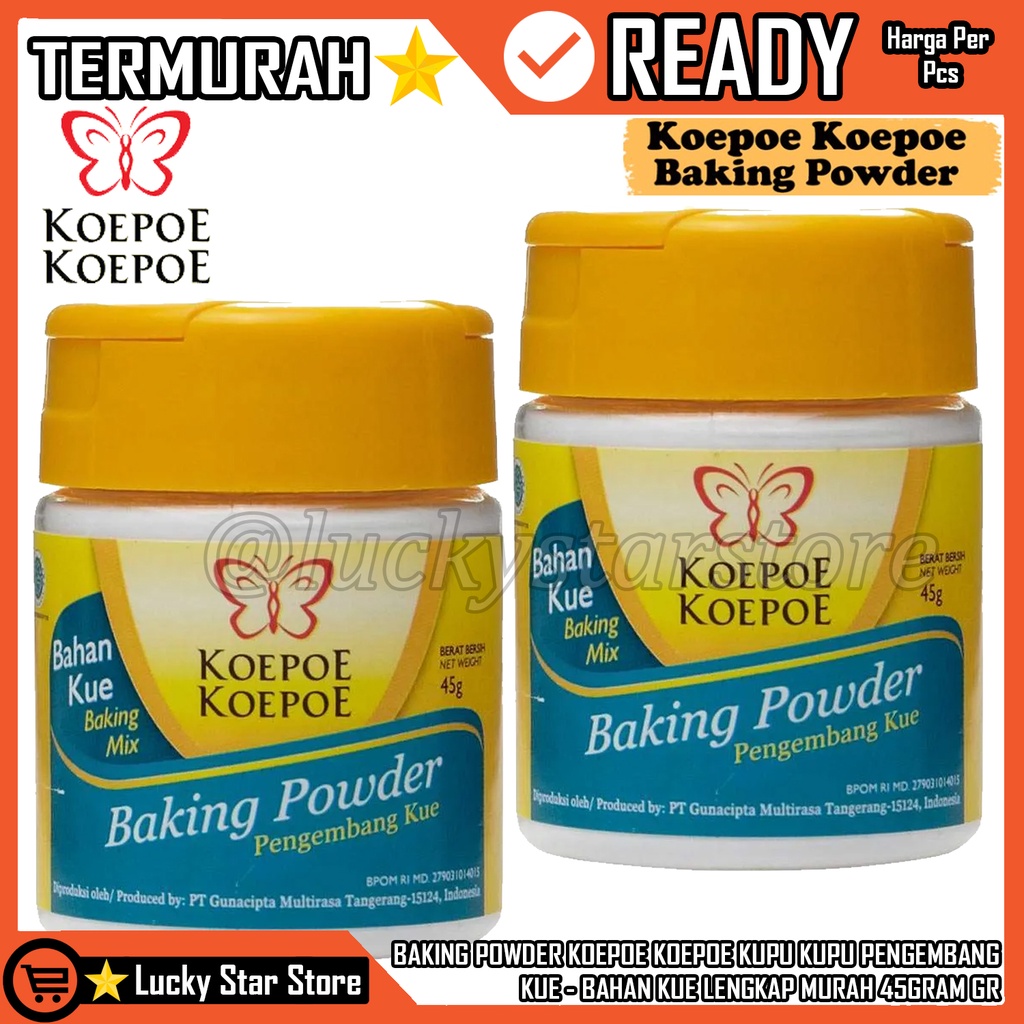 

BAKING POWDER KOEPOE KOEPOE KUPU KUPU PENGEMBANG KUE - BAHAN KUE LENGKAP MURAH KOEPOE KOEPOE KUPU KUPU BAKING POWDER PENGEMBANG KUE 45 GR GRAM BAHAN PENGEMBNG ADONAN KUE BOLU DONAT DONUT BPOM BELEBEL HALAL AMAN DI KONSUMSI SEMUA USIA