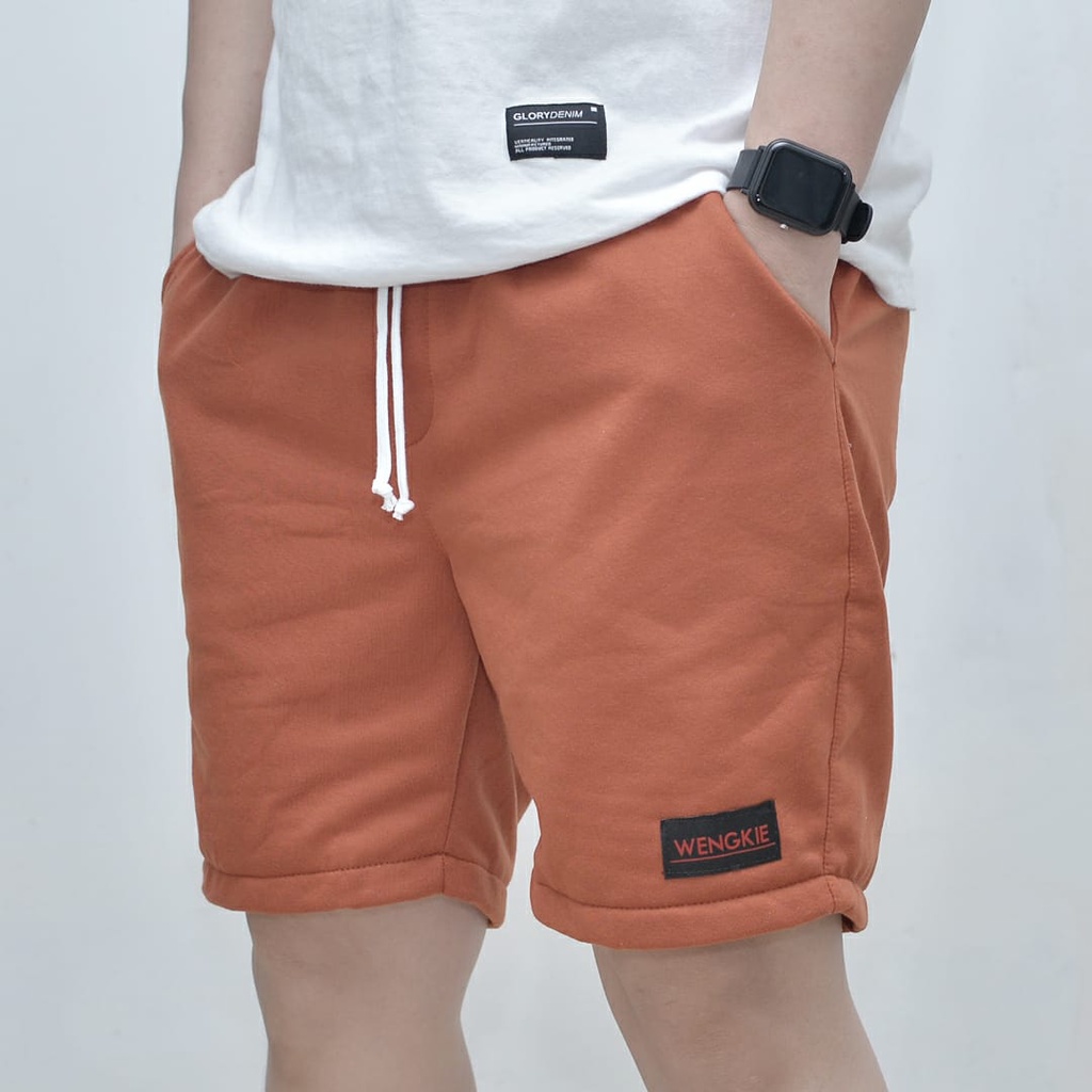 Wengkie.id / Boardshort / celana pendek pria / celana pendek wanita / celana casual / celana pendek murah / Warna Merah Bata