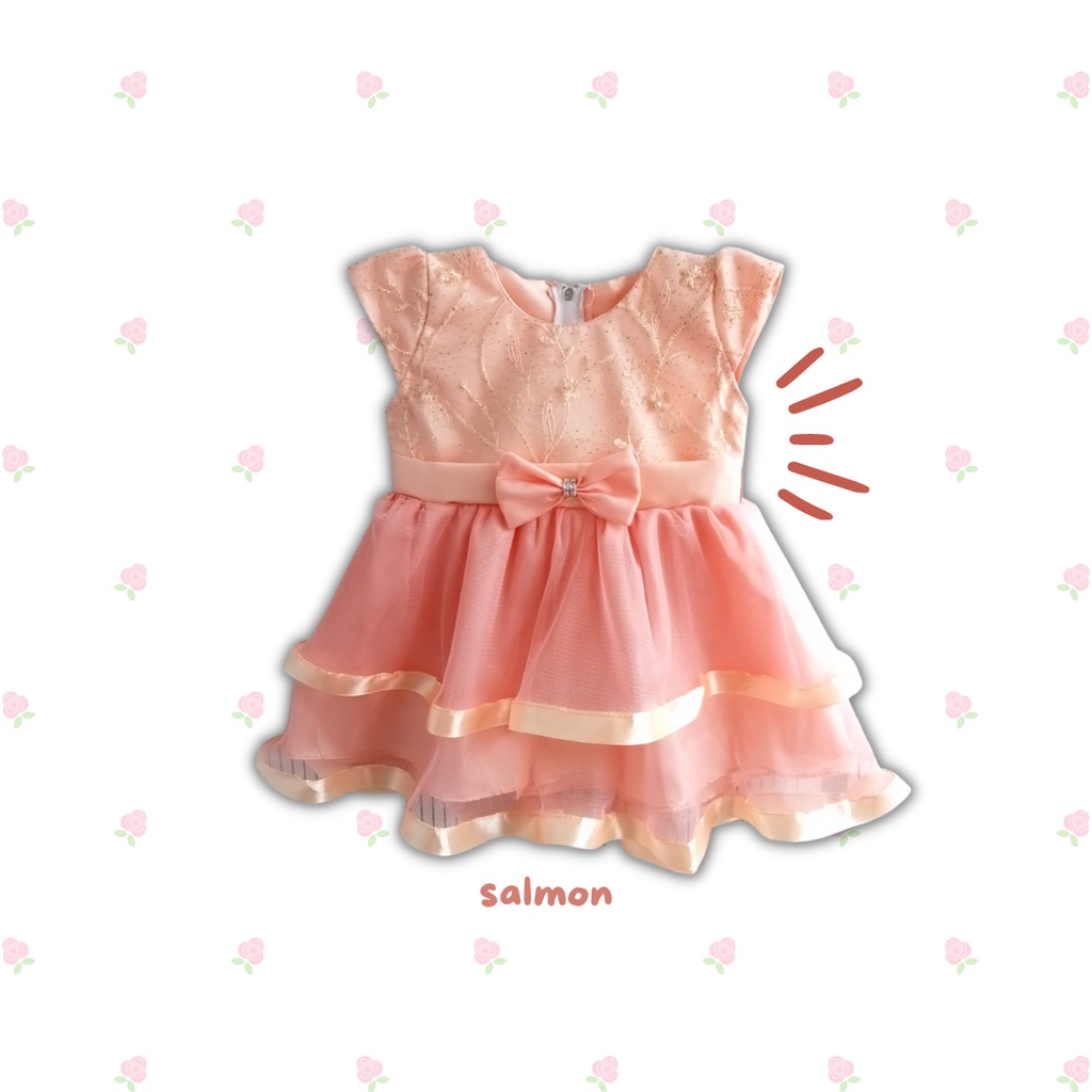 dress pesta bayi 6 12 bulan sally dress anak pesta kondangan baby tile dress ulang tahun anak