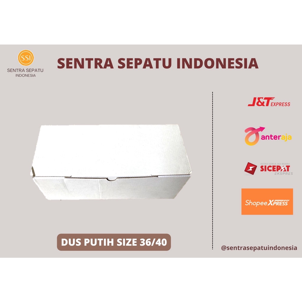 

MURAH DAPET 20 PCS !!! Dus Box Kotak kardus Sepatu Sandal Serbaguna TerLaris Warna Putih Polos ukuran 36-40 Dimensi Kotak 26x10x8,5 cm