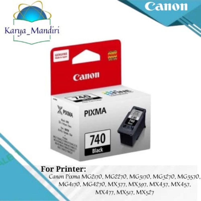 Catridge tinta canon 740 black  lFor Printer Canon: Pixma MG2170 Pixma MG2270 Pixma MG3170 Pixma MG3