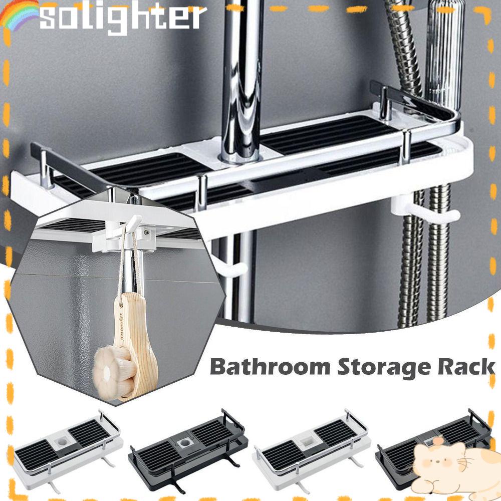 Solighter Shower Tempat Penyimpanan Organiser Kamar Mandi Shower Head Holder Tray Holder-Rak Aksesoris Storage Organiser