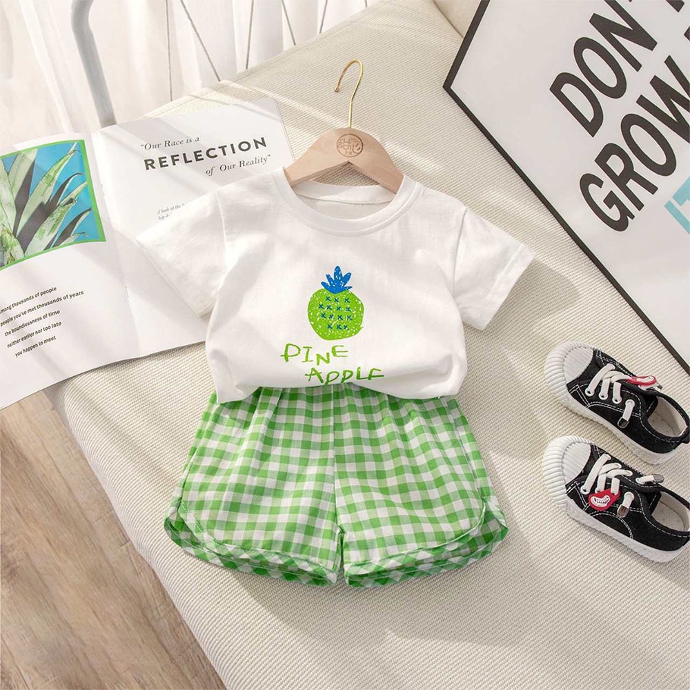 IL - Setelan Anak Bayi Motif Buah Fruits/ Set Kaos+Celana Perempuan Laki-Laki