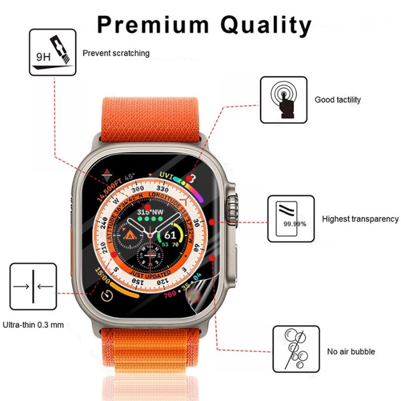 [Harga Grosir]Pelindung Layar 9D Curved HD Bening Anti Gores Untuk Apple Watch