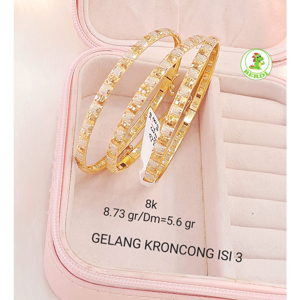 Gelang wanita emas fashion bangkok kroncong kadar 375 8karat
