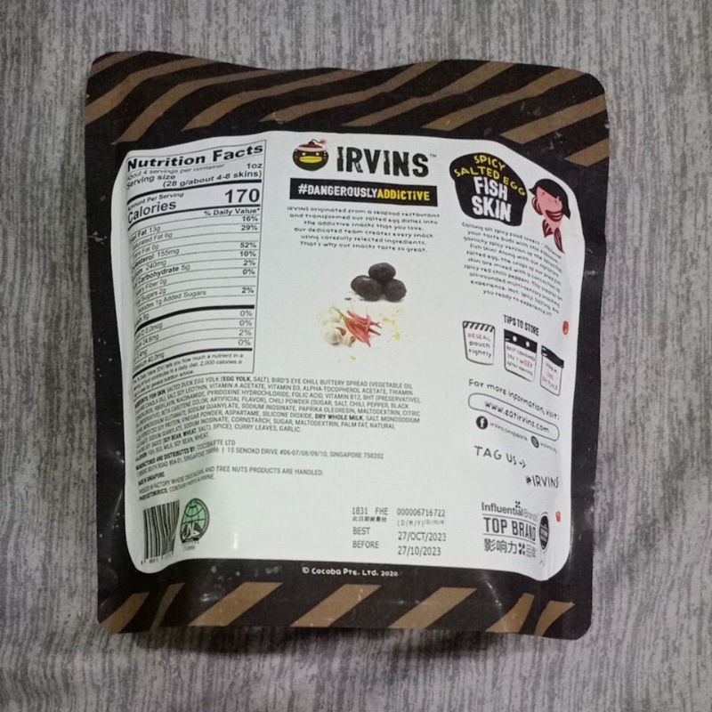 IRVINS SPICY SALTED EGG FISH SKIN 95 gr (HOT BOOM)
