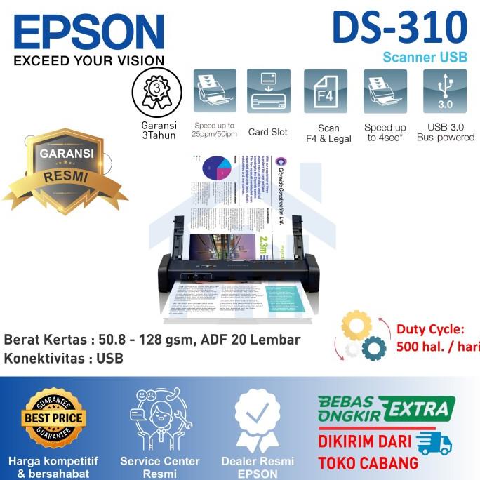 SCANNER EPSON DS-310 DS310 PORTABLE 1,7Kgr