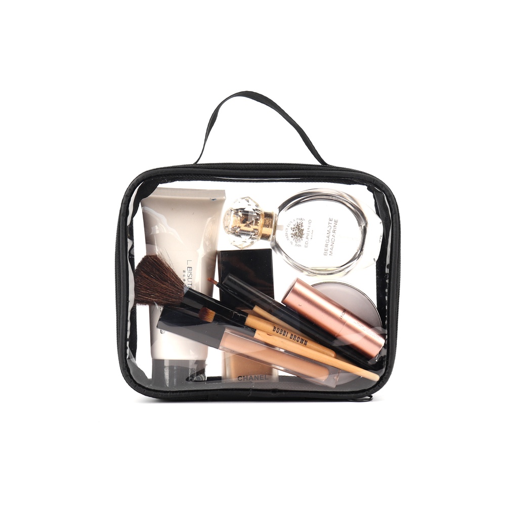 [100%ORIGINAL] Tas Pouch Kosmetik Polos Transparan Anti Air / Tempat Make Up / Pouch Kosmetik Transparan