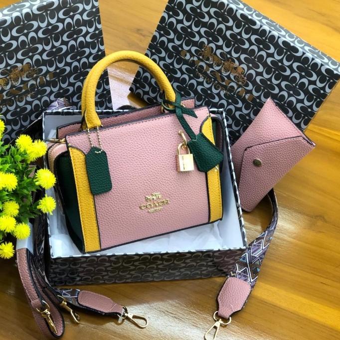 tas coach micro zoe crossbody colorblock / selempang import / slingbag