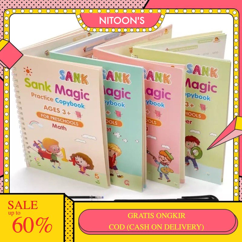 

1 SET ISI 4 BUKU SANK MAGIC PRACTICE BOOK Buku Belajar Menulis Angka Dan Huruf Anak Balit PAUD TK