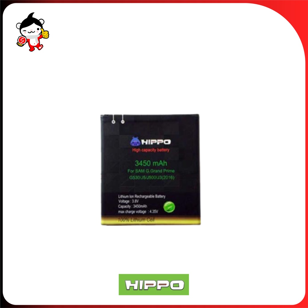Baterai HIPPO Samsung J5 J2 Prime J2 Pro J3 Grand Prime 3450 mAh