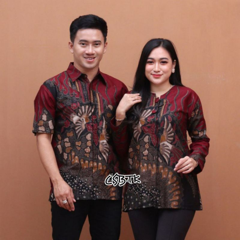 BAJU BATIK WANITA MODEREN COUPLE MANUK TARUNG