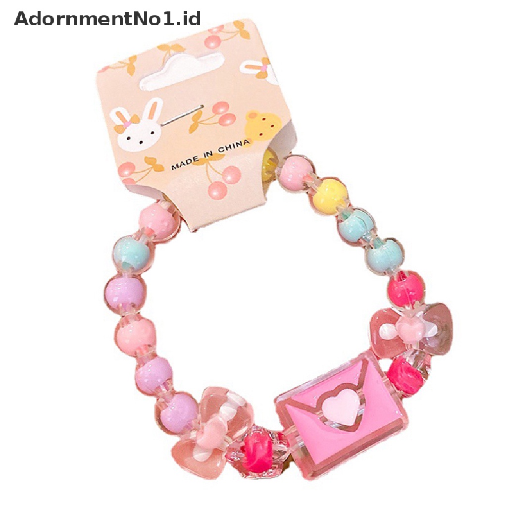 [AdornmentNo1] Kartun Anak-Anak Gelang Jelly Warna Manik-Manik Gelang Gadis Lucu Gelang Mahasiswa Perhiasan Gelang Perhiasan [ID]