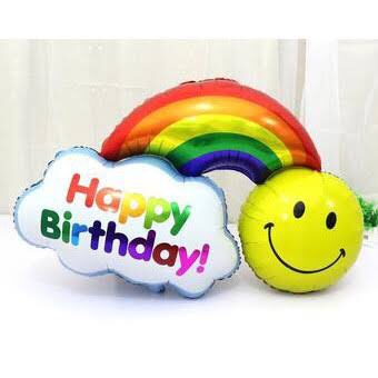 BALON FOIL RAINBOW SMILE MINI / BALON FOIL KARAKTER PELANGI SENYUM