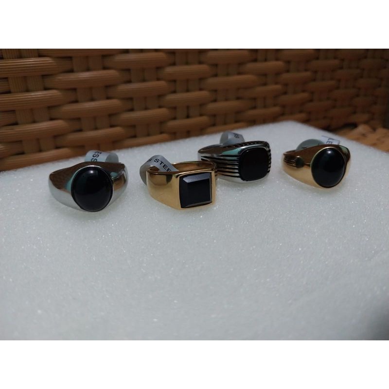 Cincin Onix Keren / Cincin Black Onix Pria Titanium