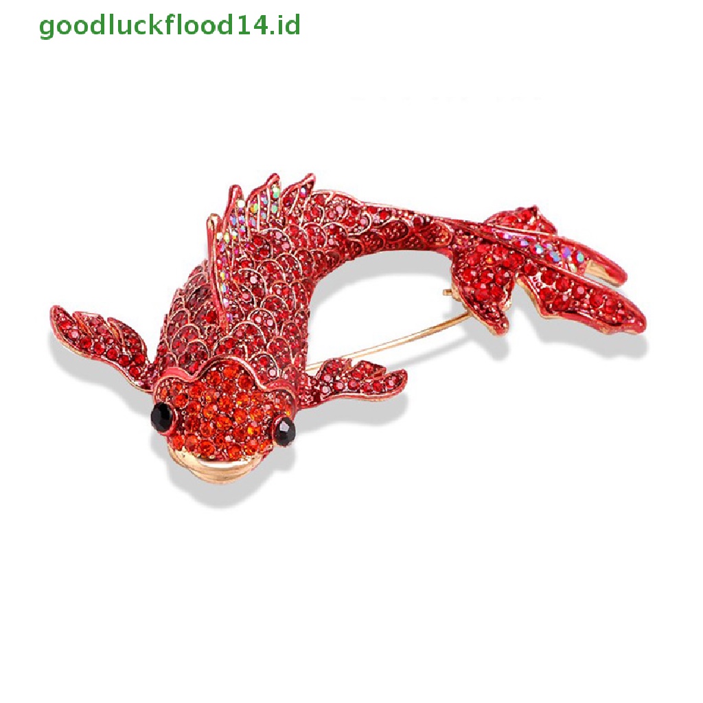 [GOOGFOUR] 1pc Bros Ikan Enamel Merah Untuk Wanita Pin Ikan Gurame Besar Bros Gaya Hewan [TOP]