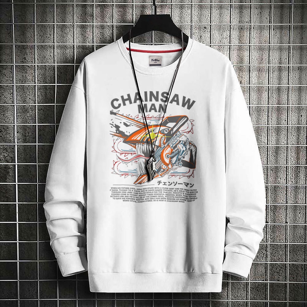 FORTGLASS CHAINSAW Sweater Premium Pria Lengan Panjang Sweatshirt unisex