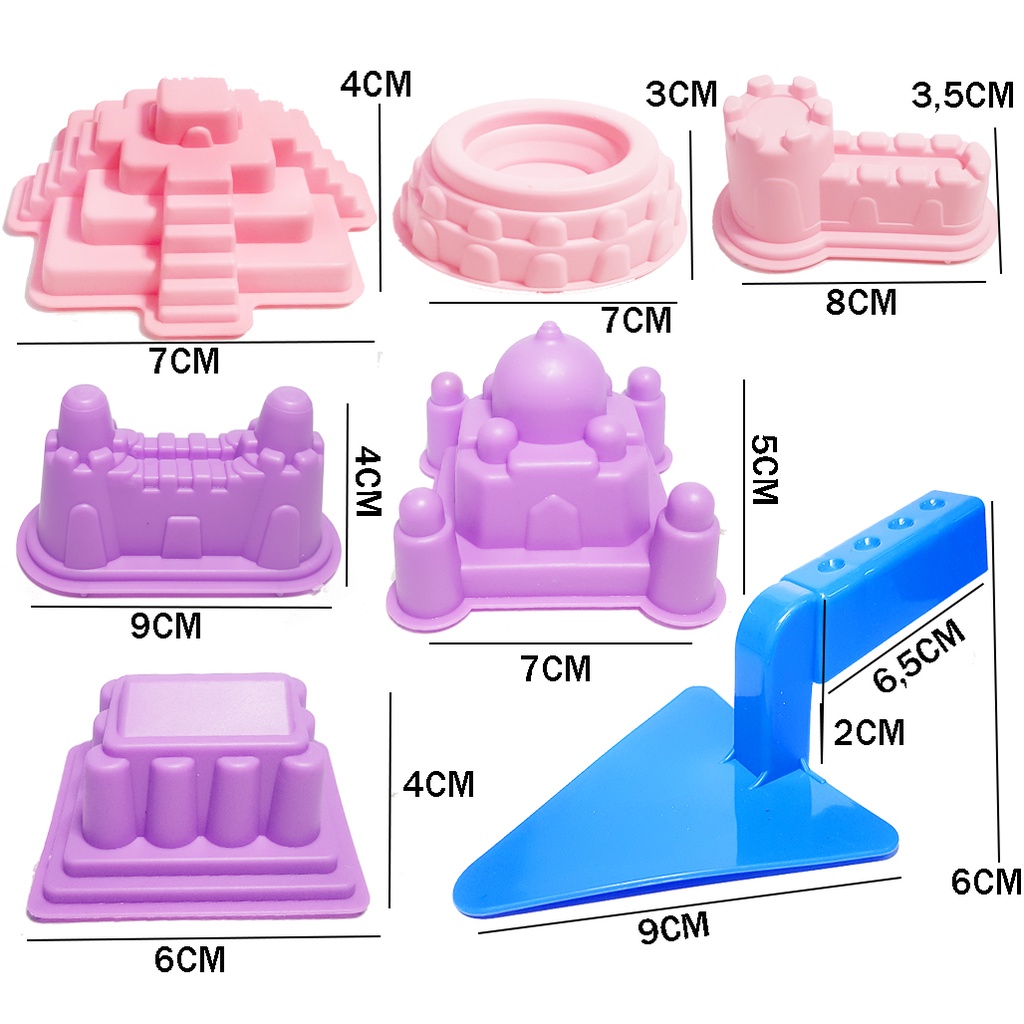 Mainan Pantai Cetakan Pasir /  Mainan Anak Koper Kepiting / Cetakan Pasir Bentuk Kastil 6 Macam / Cetakan Mainan Pasir Jumbo 32