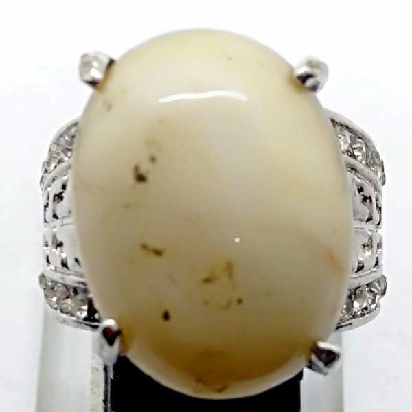 Cincin Batu Akik Kawah Widoro Putih Kode 1909