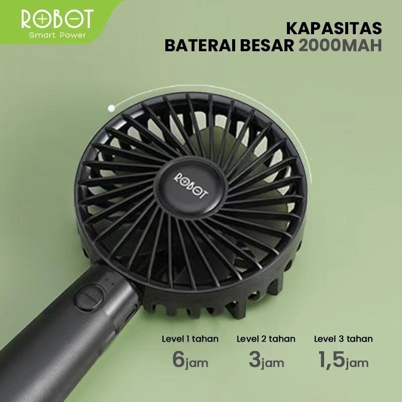 Kipas Mini Portable Fan ROBOT RT-BFS1 USB Mini Fan Portable Kipas Angin Genggam 2000mAh 3 Speed