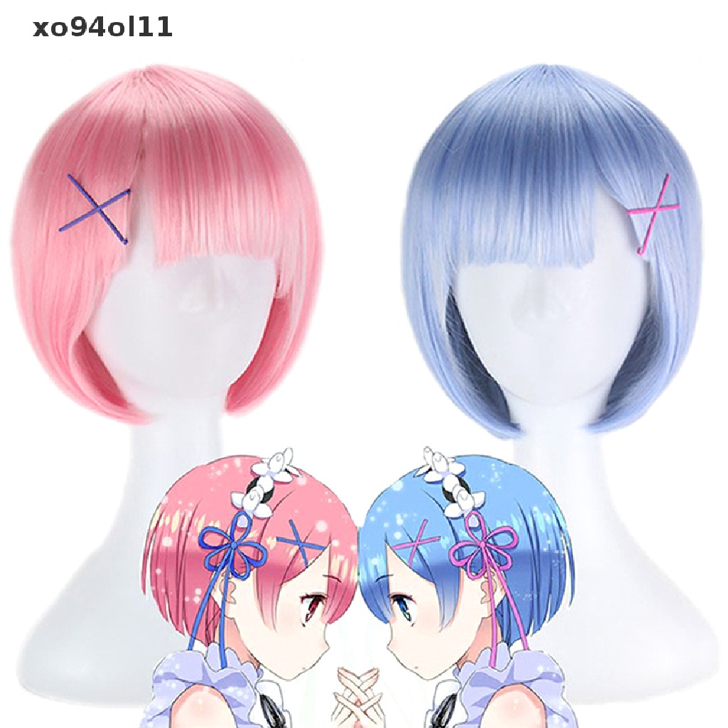 Xo Life in a Different World Ram Rem Cosplay Wig Anime Cosplay Hiasan Kepala Props OL