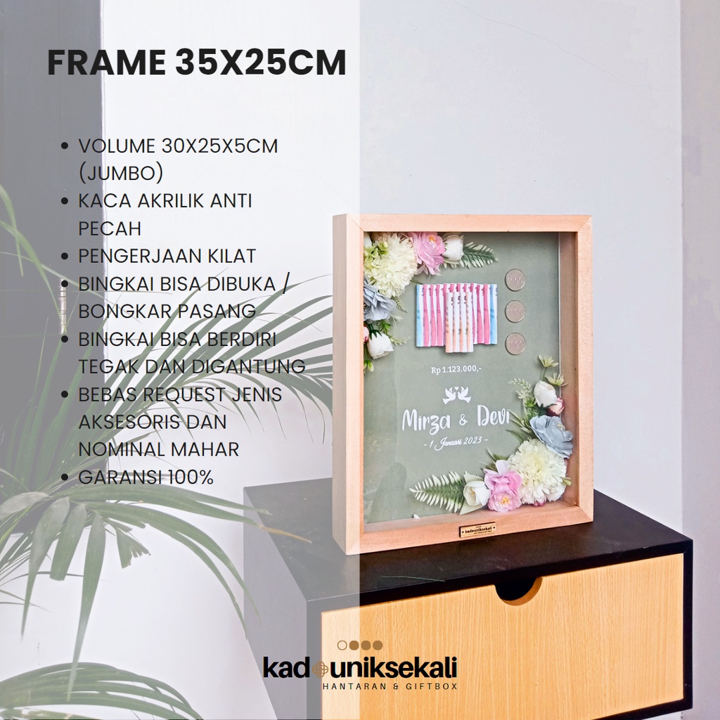 LANGSUNG JADI!!! Mahar Termurah 45x30cm Series Sage Green / Mahar Bebas Custom Warna