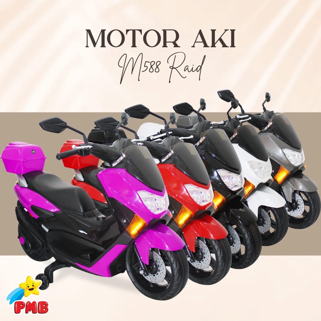 MOTOR AKI PMB M588/M988 MAINAN KENDARAAN ANAK RAID NMAX PCX AKI CAS CHARGER