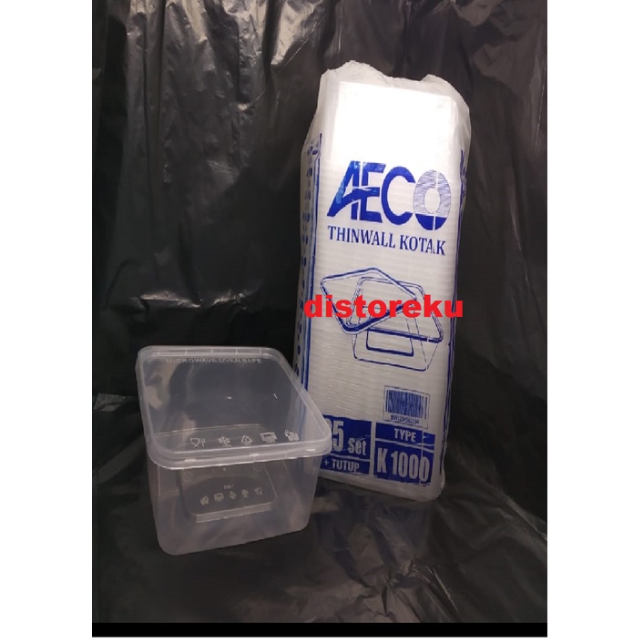 THINWALL KOTAK WADAH MAKAN TEMPAT BOX MAKAN MICROWAVE AECO K1000 25PCS - AECO K1000