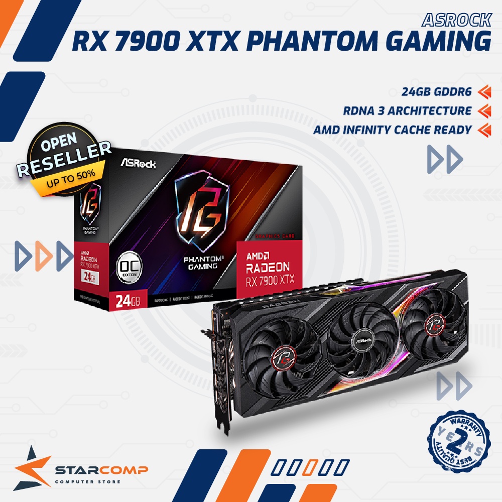 ASROCK Radeon RX 7900 XTX 24GB GDDR6 VGA RX7900XTX RDNA 3