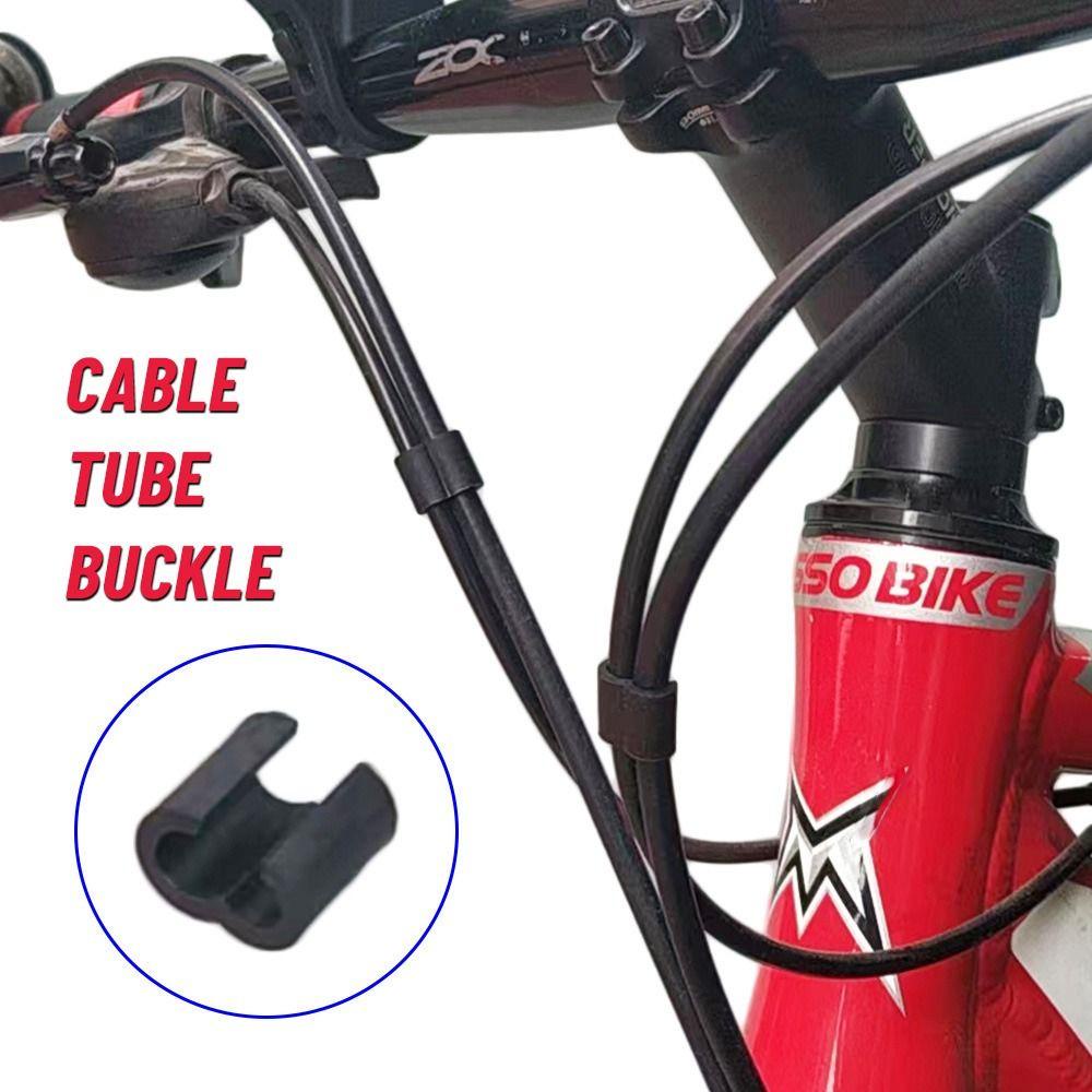 R-FLOWER 5 Pcs Kabel Tabung Gesper Tertanam Rem Shifter Garis Pipa Lubang Tunggal Kawat Tabung Klem
