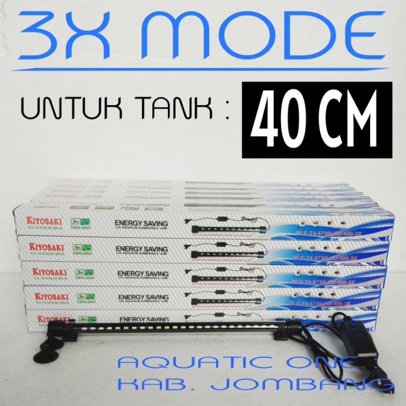 lampu celup led aquarium 3mode 3x ganti warna KIYOSAK KLC 400 3X led untuk tank akuarium 40cm 40 CM putih biru merah 3 MODE putih biru merah rgb