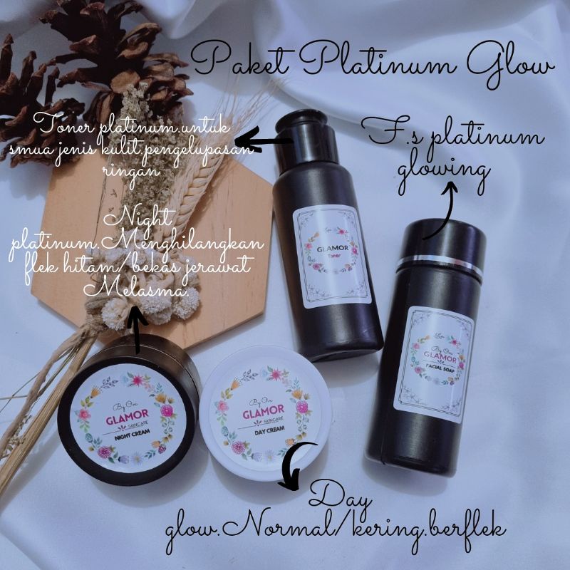 GLAMor skincare PLATiNUM,cream flek,cream susah putih,pemutih wajah