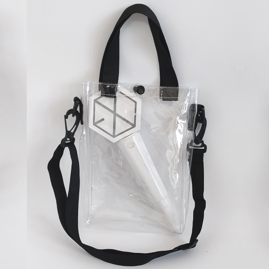 SEHUN CHANYEOL EXO TAS SELEMPANG TRANSPARAN PVC KANVAS MIKA SLING BAG EXO