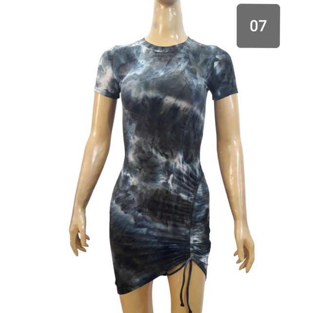 DRESS SERUT TIEDYE VIRAL BODYCON STRETCH TERMURAH