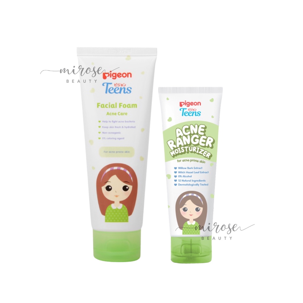 [ISI 2] PIGEON TEENS Paket Acne 1 : Acne Care Wash 100ml + Acne Ranger Moisturizer 20ml / 50ml | Paket Jerawat Remaja Isi 2